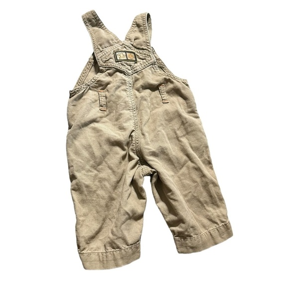 Gymboree boys 3-6 mo khaki corduroy overalls - Picture 2 of 4